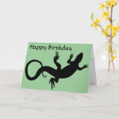 Lizard Card Reptile Art Blank Grußkarte Custom Karte (Gelbe Blume)