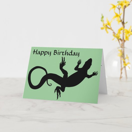 Lizard Card Reptile Art Blank Grußkarte Custom Karte (Gelbe Blume)