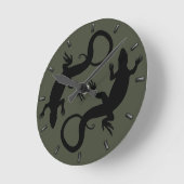 Lizard Clock Cute Reptile Art Lizard Wall Clock Runde Wanduhr (Winkel)
