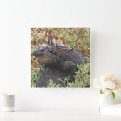 Lizard Clock Quadratische Wanduhr (Zuhause)