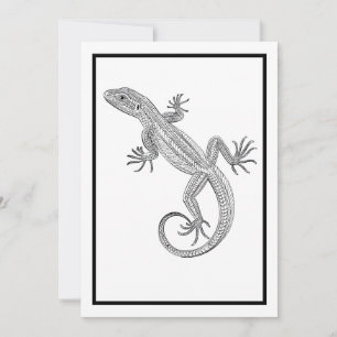 Lizard Coloring Card, Freundschaftskarte Feiertagskarte