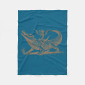 Lizard Cowboy Riding Crocodile Alligator Western A Fleecedecke (Vorderseite)