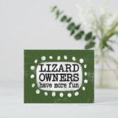 Lizard Eigentümer haben mehr Spaß Postkarte (Stehend Vorderseite)