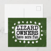 Lizard Eigentümer haben mehr Spaß Postkarte (Vorne/Hinten)