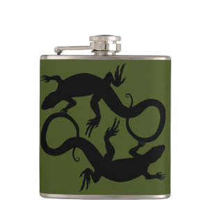 Lizard Flask Custom Reptile Lizard Art Drink Flask Flachmann
