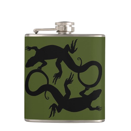 Lizard Flask Custom Reptile Lizard Art Drink Flask Flachmann (Vorderseite)