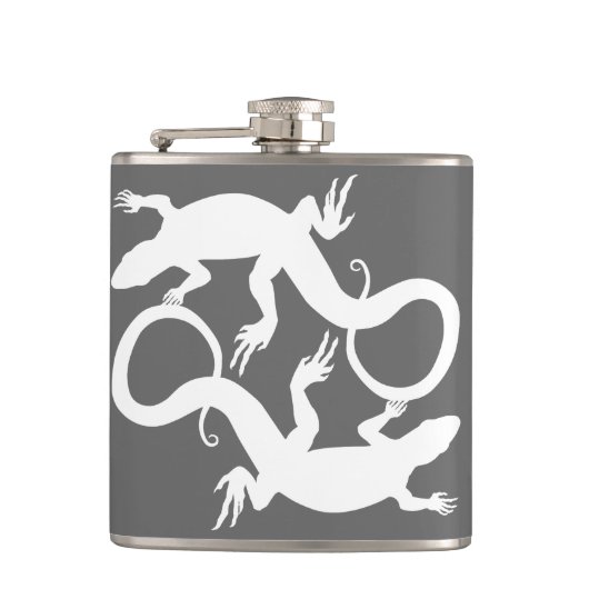 Lizard Flask Custom Reptile Lizard Art Drink Flask Flachmann (Vorderseite)