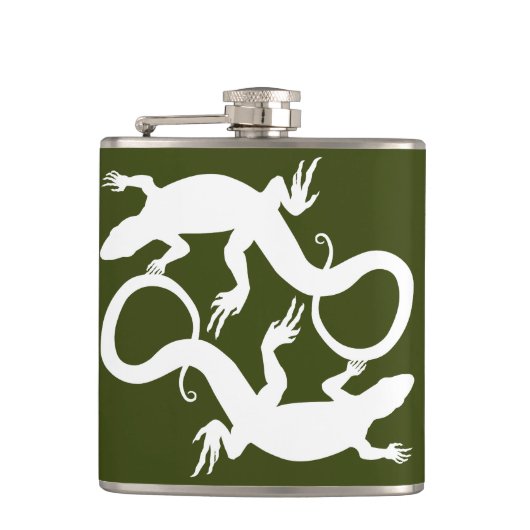 Lizard Flask Custom Reptile Lizard Art Drink Flask Flachmann (Vorderseite)
