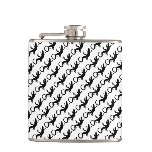 Lizard Flask Geschenke Reptile Lizard Art Drink Fl Flachmann (Vorderseite)