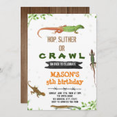 Lizard Geburtstagseinladung Einladung (Vorne/Hinten)