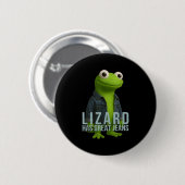 Lizard hat große Jeans Funny Retro Denim Meme Humo Button (Vorne & Hinten)