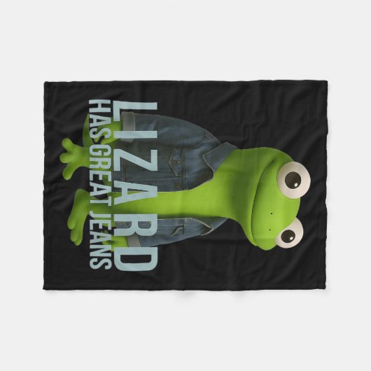 Lizard hat große Jeans Funny Retro Denim Meme Humo Fleecedecke (Vorderseite (Horizontal))