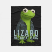 Lizard hat große Jeans Funny Retro Denim Meme Humo Fleecedecke (Vorderseite)