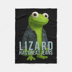 Lizard hat große Jeans Funny Retro Denim Meme Humo Fleecedecke