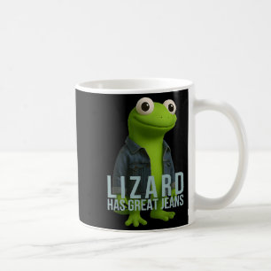 Lizard hat große Jeans Funny Retro Denim Meme Humo Kaffeetasse