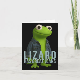 Lizard hat große Jeans Funny Retro Denim Meme Humo Karte