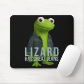Lizard hat große Jeans Funny Retro Denim Meme Humo Mousepad (Mit Mouse)