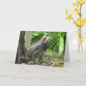 Lizard Hello leere Karte (Gelbe Blume)