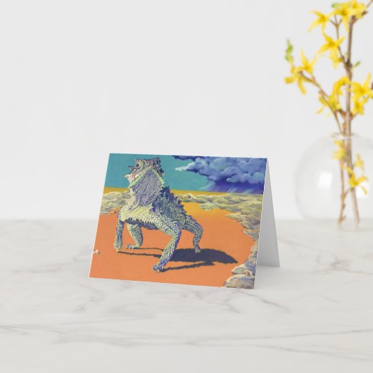 Lizard, Horned Toad Karte (Gelbe Blume)