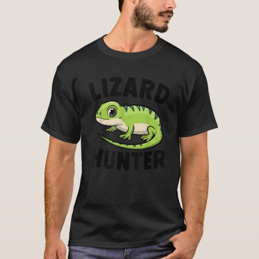 Lizard Hunter Funny Crested Gecko Boys Girls Kinde T-Shirt (Vorderseite)