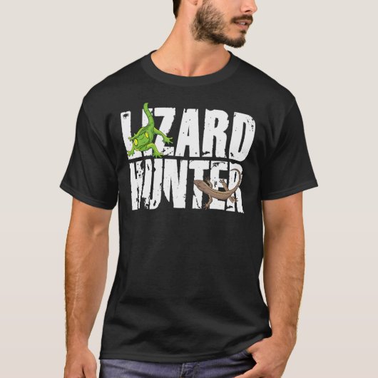 Lizard Hunter Lizzy Summoner Gecko Echsenfan Lizar T-Shirt (Vorderseite)