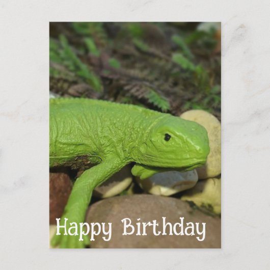 Lizard im Garten glücklich Geburtstag Postkarte (Vorderseite)