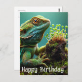 Lizard im Moss Garden Happy Birthday Postkarte (Vorne/Hinten)