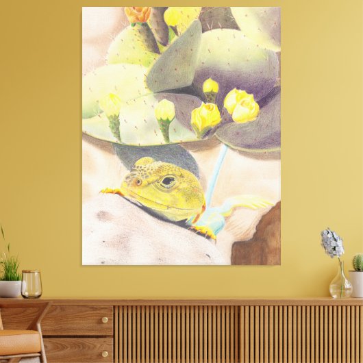 Lizard in der Wüste Leinwanddruck (Insitu (Wohnzimmer))