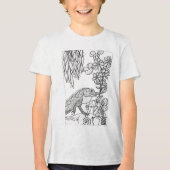Lizard in Fantasy Landschaftsfarbe Tri-Blend Shirt (Vorderseite)