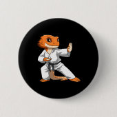Lizard Karate Bartded Dragon Eigentümer Bartded Dr Button (Vorderseite)