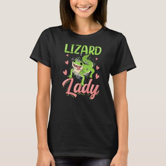 Lizard Lady Lizards Animal Gecko T-Shirt (Vorderseite)