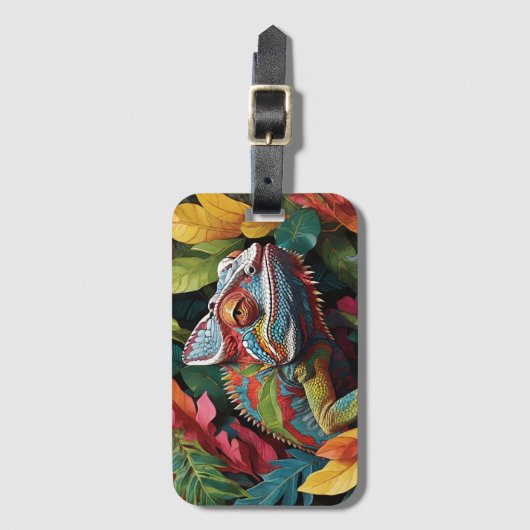 Lizard Leaves & Colour Gepäckanhänger (Vorderseite Vertikal)