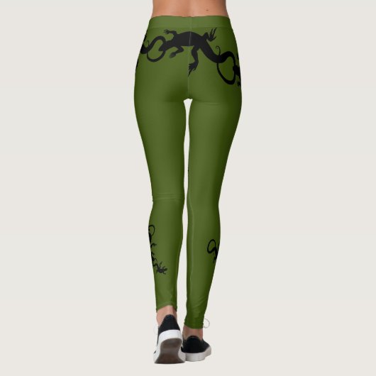 Lizard Leggings Reptile Wildlife Art Leggings (Rückseite)