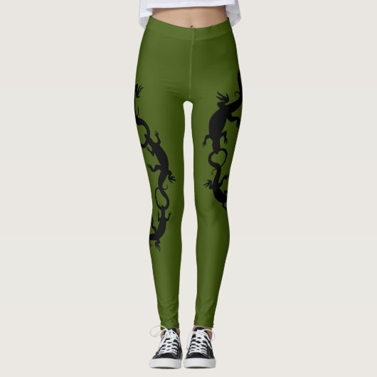 Lizard Leggings Reptile Wildlife Art Leggings (Vorderseite)