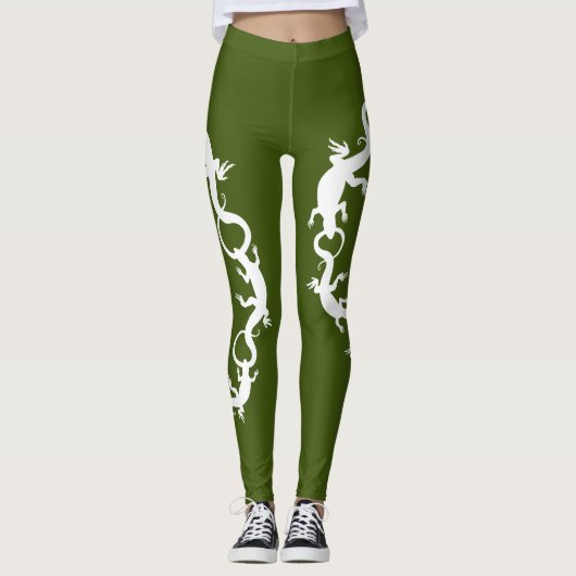 Lizard Leggings Reptile Wildlife Art Leggings (Vorderseite)