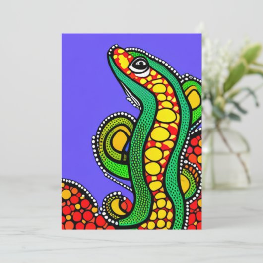 Lizard Liebe Feiertagskarte (Stehend Vorderseite)