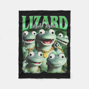 Lizard Lizard Lizard Funny Meme Lizard Bootleg Wei Fleecedecke