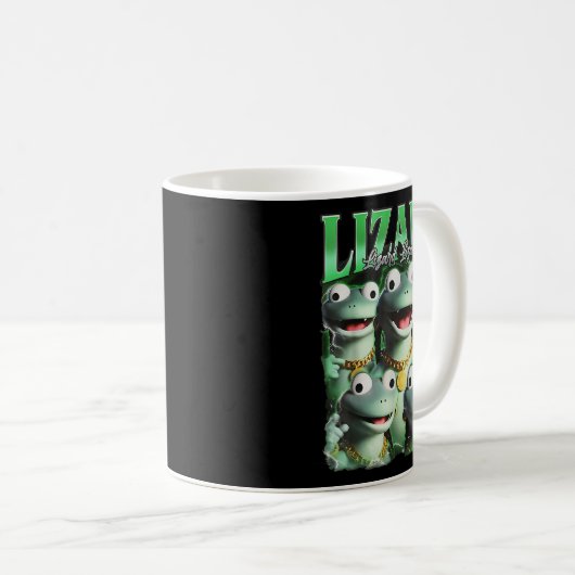 Lizard Lizard Lizard Funny Meme Lizard Bootleg Wei Kaffeetasse (VorderseiteRechts)