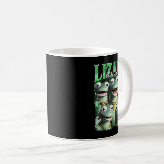Lizard Lizard Lizard Funny Meme Lizard Bootleg Wei Kaffeetasse (VorderseiteRechts)