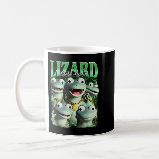 Lizard Lizard Lizard Funny Meme Lizard Bootleg Wei Kaffeetasse (Links)