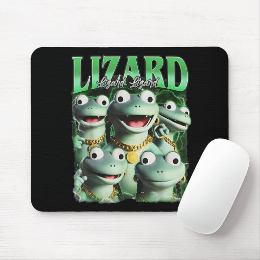 Lizard Lizard Lizard Funny Meme Lizard Bootleg Wei Mousepad (Mit Mouse)