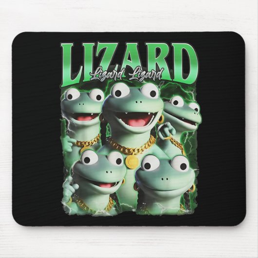 Lizard Lizard Lizard Funny Meme Lizard Bootleg Wei Mousepad (Vorne)