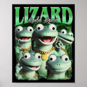 Lizard Lizard Lizard Funny Meme Lizard Bootleg Wei Poster (Vorne)