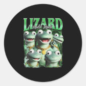 Lizard Lizard Lizard Funny Meme Lizard Bootleg Wei Runder Aufkleber (Vorderseite)