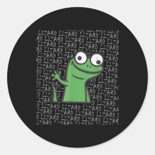 Lizard Lizard Lizard Funny Weirdcore Animal Meme G Runder Aufkleber