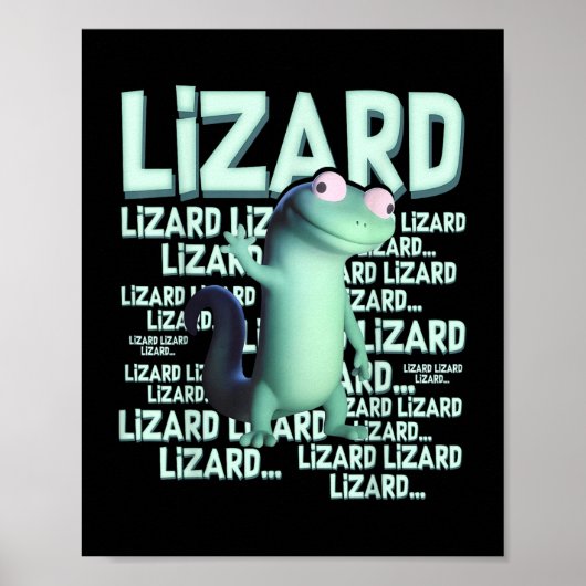 Lizard Lizard Lizard Funny Weirdcore Meme Viral Tr Poster (Vorne)
