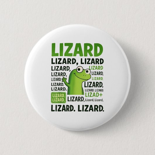 Lizard Lizard Lizard Shirt Funny Weirdcore Button (Vorderseite)