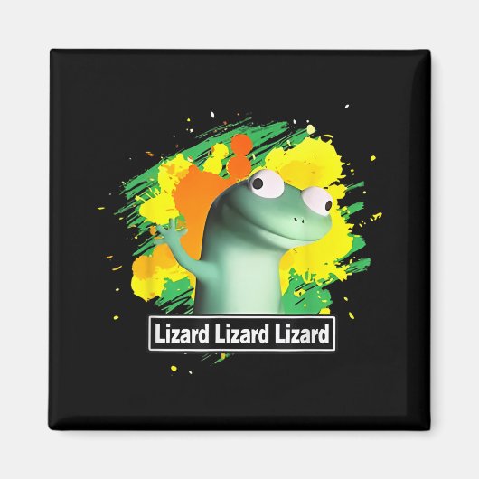 Lizard Lizard Lizard Shirt Funny Weirdcore Magnet (Vorne)
