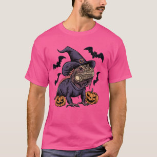 Lizard Lover Beängstigend Pumpkin Bat Witch Lizard T-Shirt