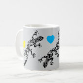 Lizard Lover Coffee Mug with Rainbow Hearts Kaffeetasse (Vorderseite Links)